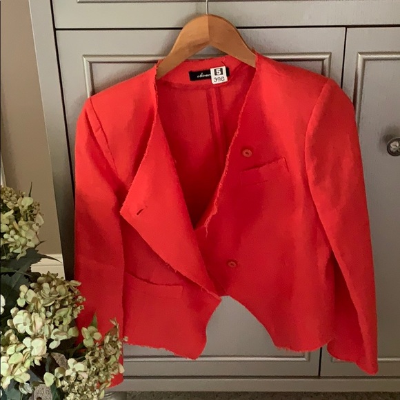 Cropped linen jacket - Picture 3 of 4